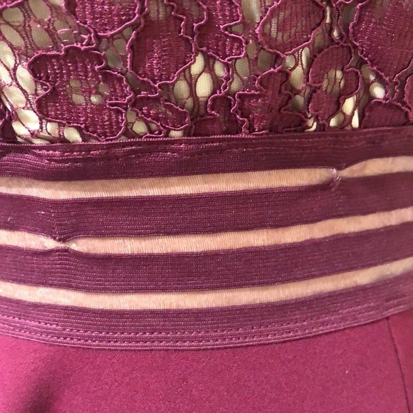 NWT Speechless Dress Size Big Girls Large Wine Red Nude Lace Mesh Cutout - Picture 4 of 10